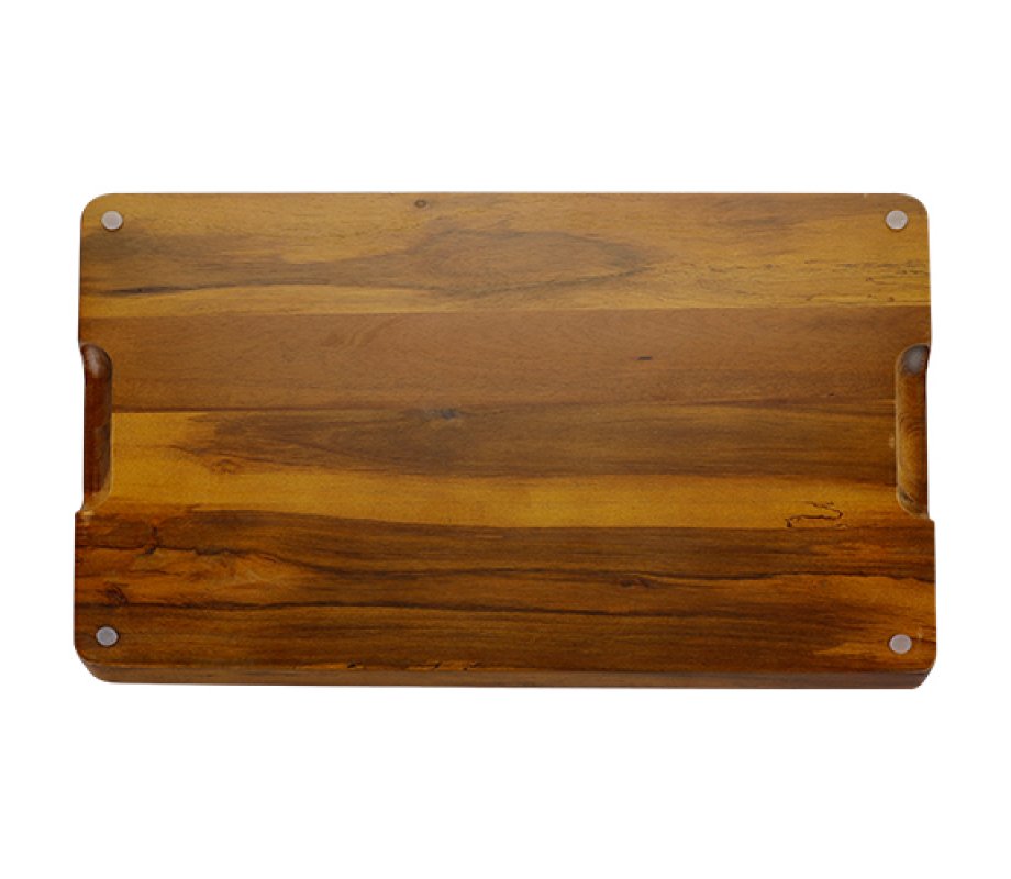 Dark Brown Wood Challah Board with White Marble Plaque - Comes with Knife