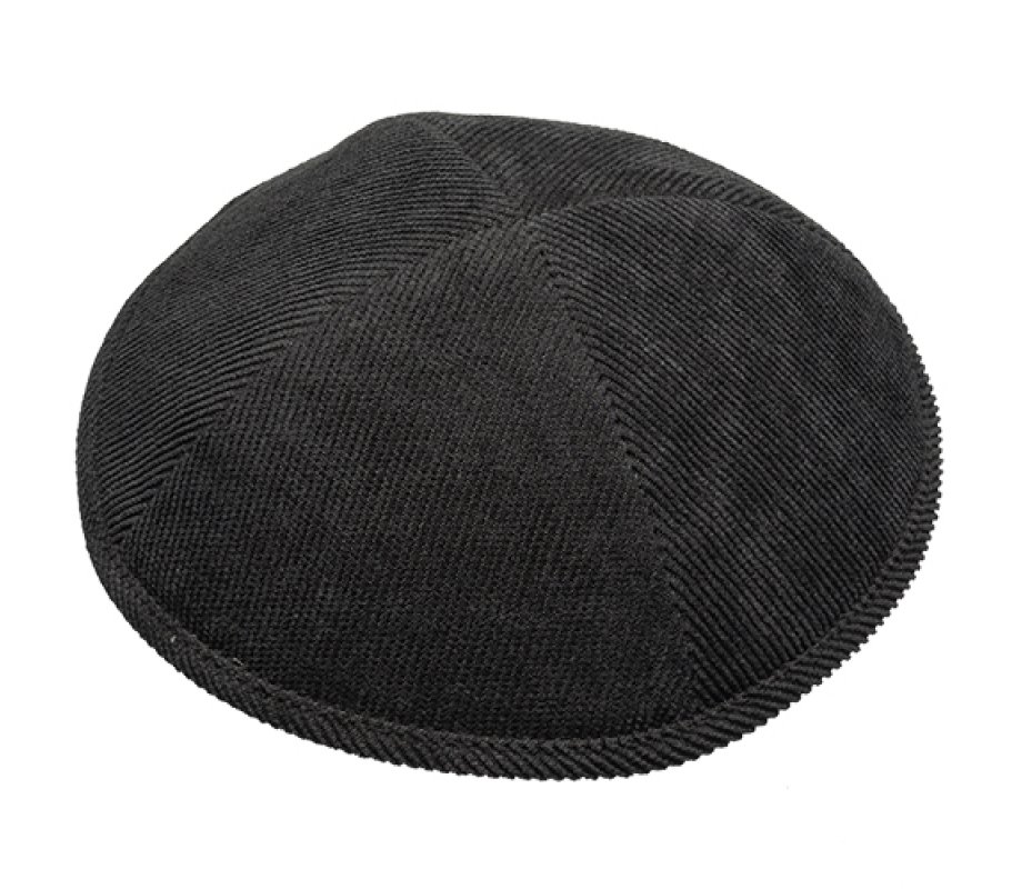 Dark Gray Corduroy Kippah