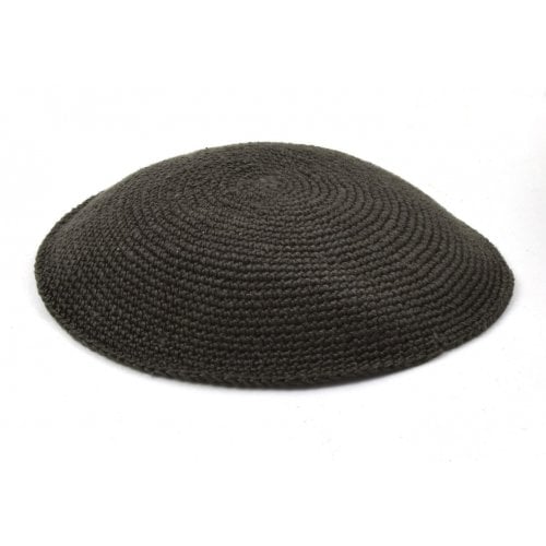 Dark Wood Color Hand Knitted Cotton Kippah Premium Quality DMC