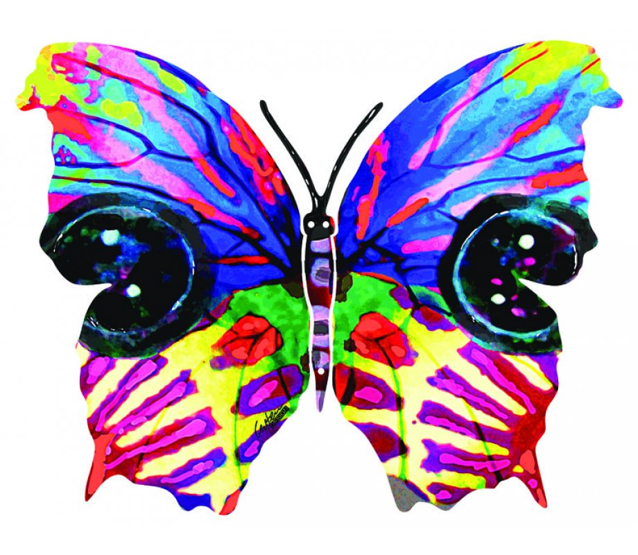 David Gerstein Double Sided Steel Wall Sculpture - Ruth Butterfly