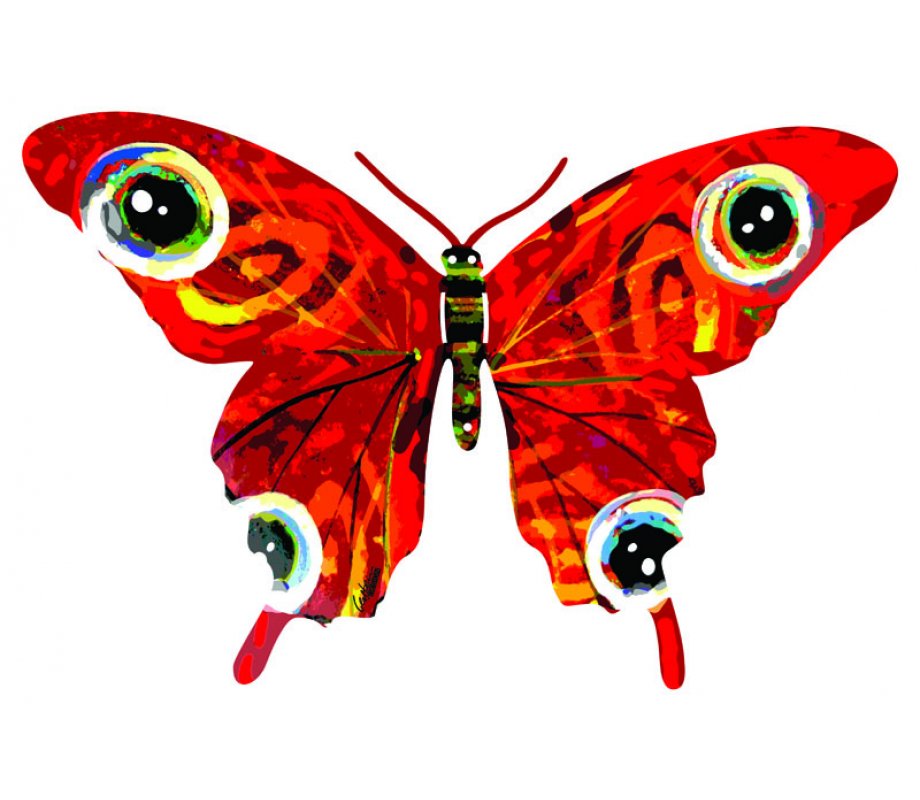 David Gerstein Double Sided Steel Wall Sculpture - Vered Butterfly