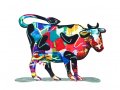 David Gerstein Free Standing Double Sided Steel Sculpture - Shalva Cow