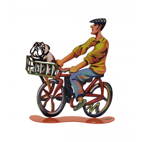 David Gerstein Free Standing Double Sided Bicycle Sculpture - Country Rider
