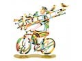 David Gerstein Free Standing Double Sided Bicycle Sculpture - Ladder Man