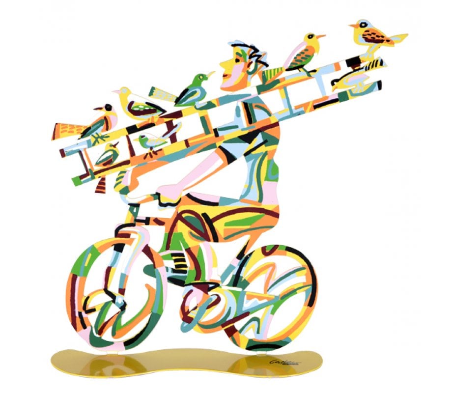 David Gerstein Free Standing Double Sided Bicycle Sculpture - Ladder Man