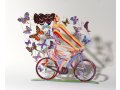 David Gerstein Free Standing Double Sided Bicycle Sculpture - Rider in Euphoria