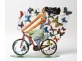 David Gerstein Free Standing Double Sided Bicycle Sculpture - Rider in Euphoria