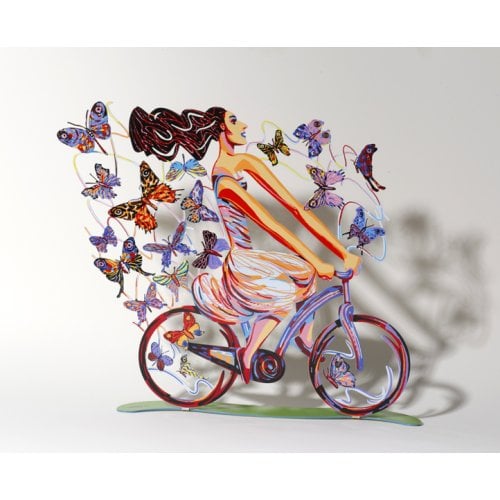 David Gerstein Free Standing Double Sided Bicycle Sculpture - Rider in Euphoria