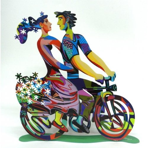 David Gerstein Free Standing Double Sided Bicycle Sculpture - Spring Ride