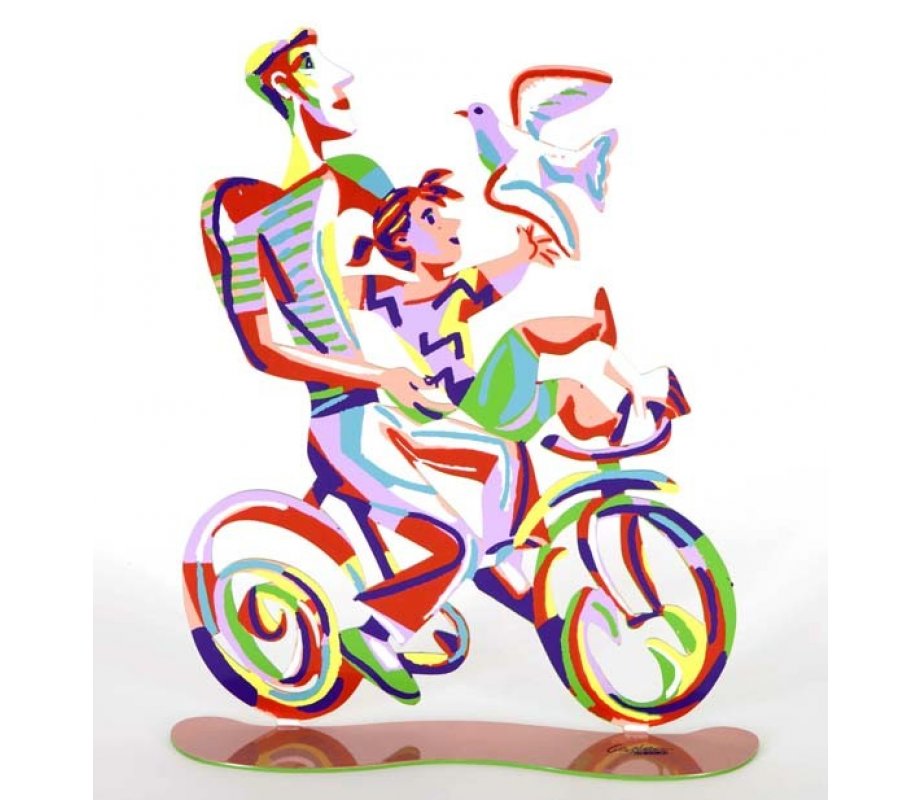 David Gerstein Free Standing Double Sided Bicycle Sculpture - Weekend Ride