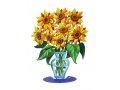 David Gerstein Free Standing Double Sided Flower Vase Sculpture - Sunflower