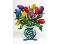 David Gerstein Free Standing Double Sided Flower Vase Sculpture - Tulips Large