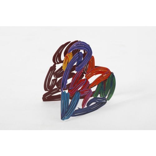 David Gerstein Free Standing Double Sided Heart Sculpture - Strokes of Love