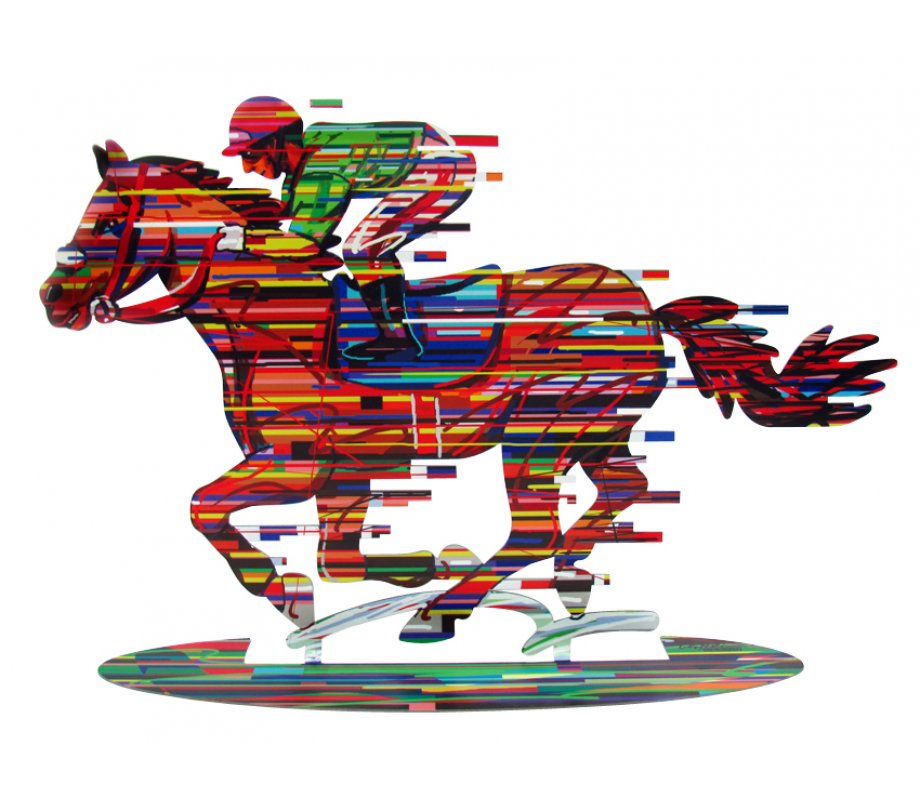 David Gerstein Free Standing Double Sided Horse and Rider Sculpture ...