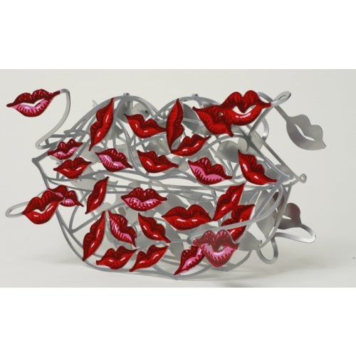 David Gerstein Free Standing Double Sided Lips Sculpture - One Hundred Kisses