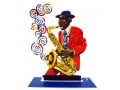 David Gerstein Free Standing Double Sided Music Sculpture - Saxophone Player