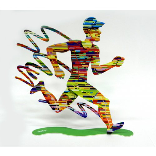 David Gerstein Free Standing Double Sided Runner Sculpture - Jogger Man