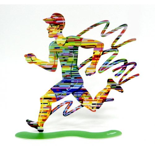 David Gerstein Free Standing Double Sided Runner Sculpture - Jogger Man