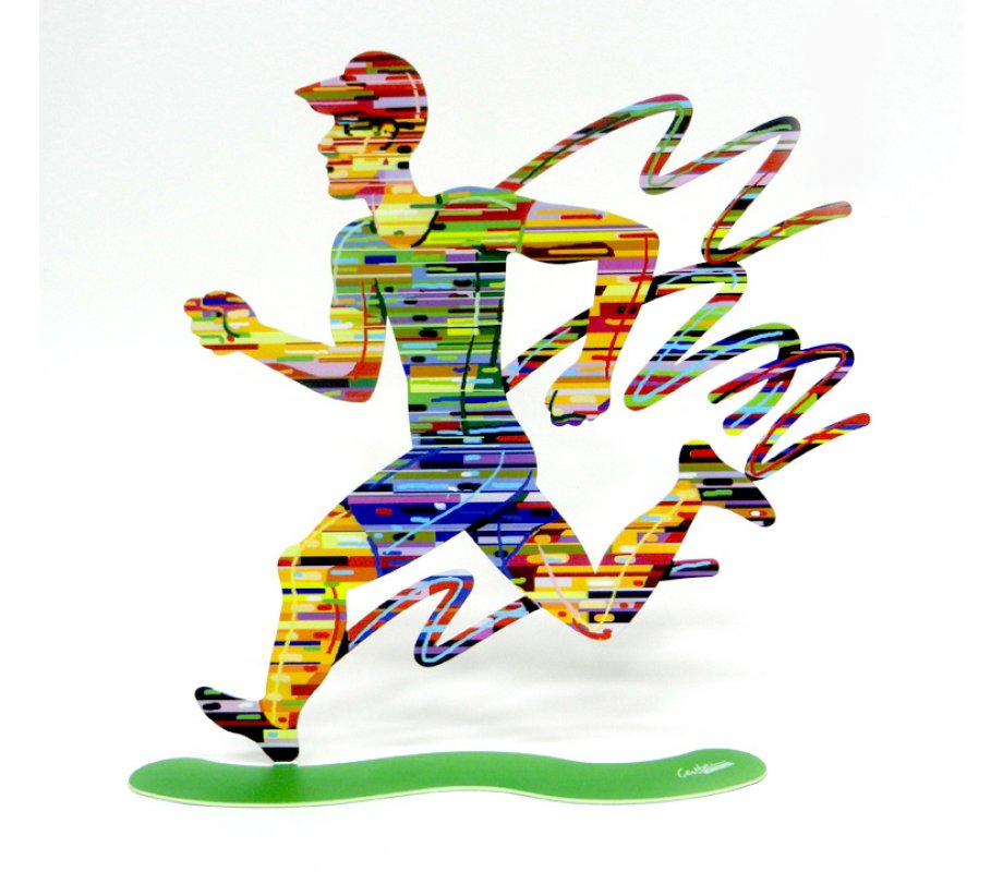 David Gerstein Free Standing Double Sided Runner Sculpture - Jogger Man