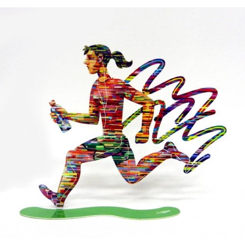 David Gerstein Free Standing Double Sided Runner Sculpture - Jogger Woman