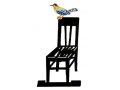 David Gerstein Free Standing Double Sided Sculpture - Bird Perched on Chair
