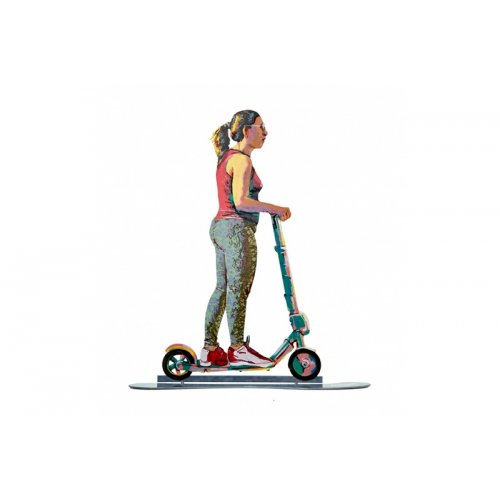 David Gerstein Free Standing Double Sided Sculpture - Scooter Traveler