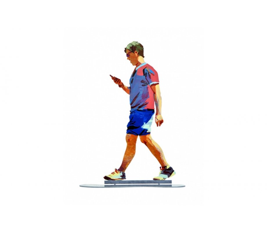 David Gerstein Free Standing Double Sided Sculpture - Walker with Sneakers