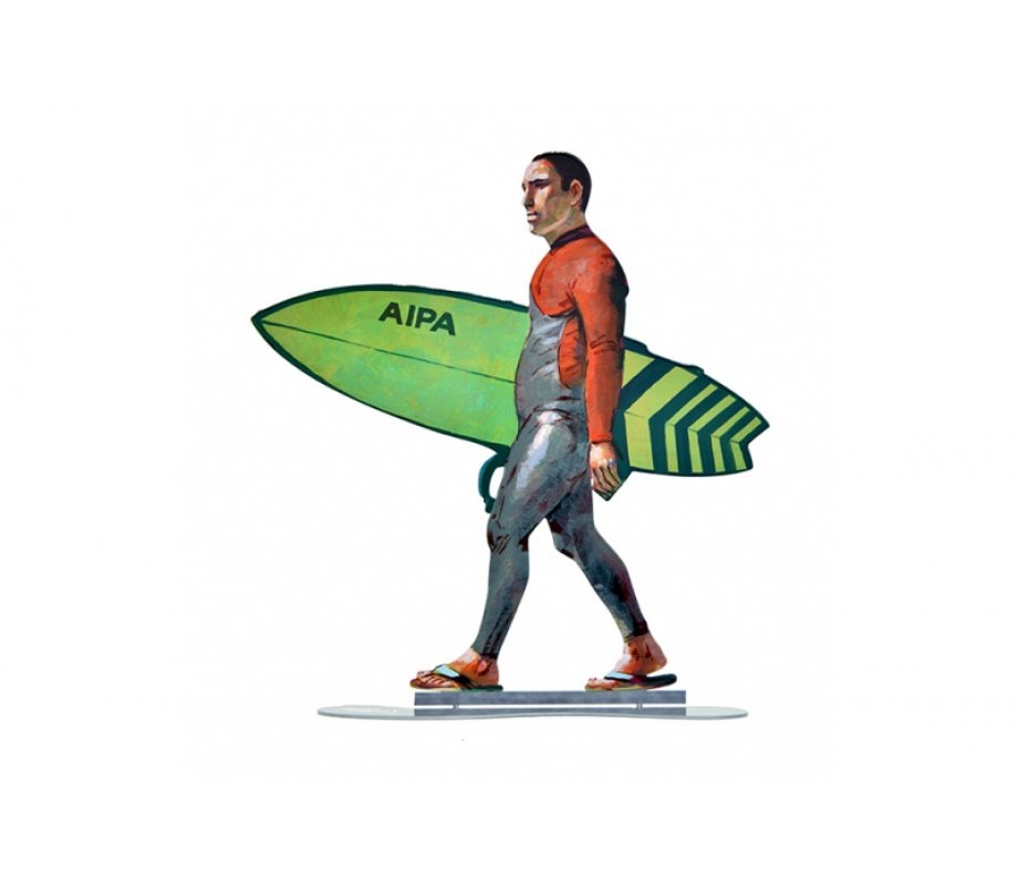 David Gerstein Free Standing Double Sided Sculpture - Walking Surfer