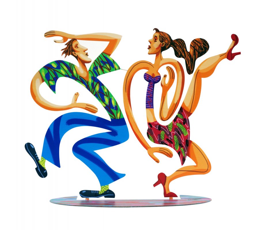 David Gerstein Free Standing Double Sided Sculpture Figures - Swingers New