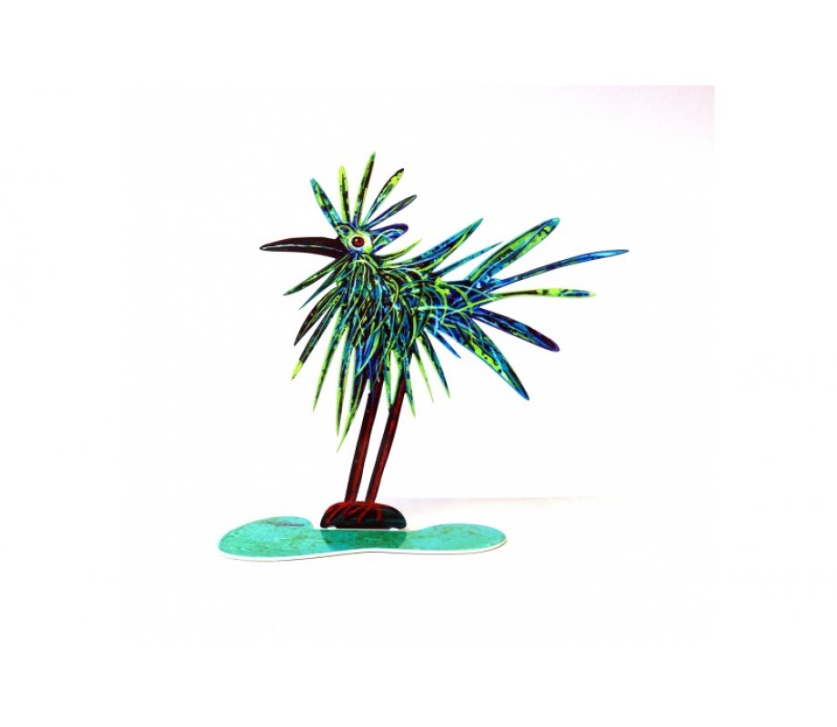 David Gerstein Free Standing Double Sided Steel Sculpture - Crazy Bird