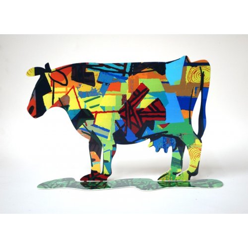 David Gerstein Free Standing Double Sided Steel Sculpture - Dora Cow