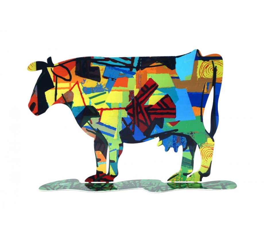 David Gerstein Free Standing Double Sided Steel Sculpture - Dora Cow