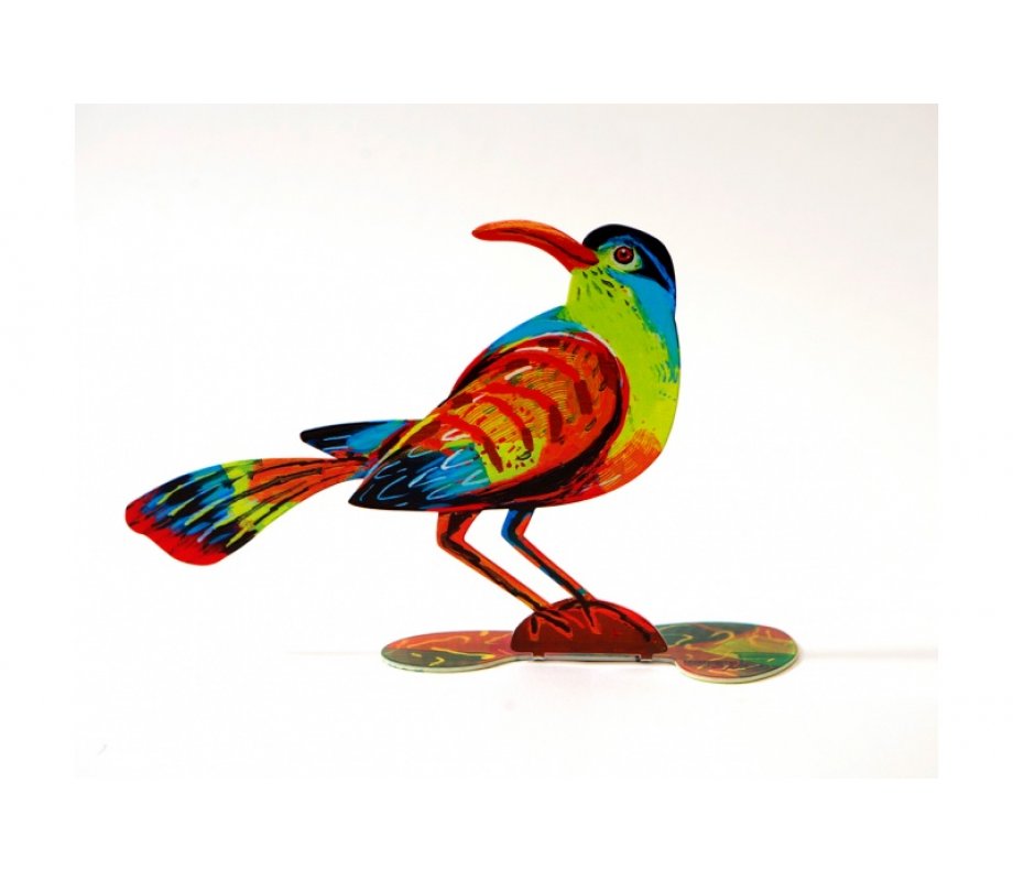 David Gerstein Free Standing Double Sided Steel Sculpture - Friendly Bird