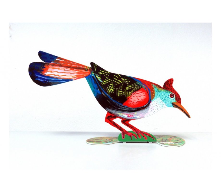 David Gerstein Free Standing Double Sided Steel Sculpture - Gifted Bird