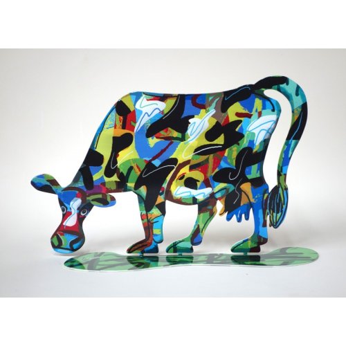 David Gerstein Free Standing Double Sided Steel Sculpture - Lola Cow