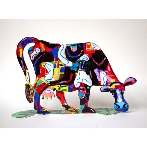 David Gerstein Free Standing Double Sided Steel Sculpture - Lola Cow