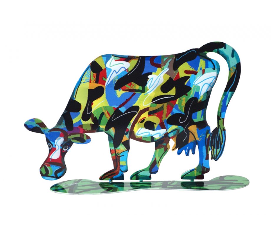 David Gerstein Free Standing Double Sided Steel Sculpture - Lola Cow