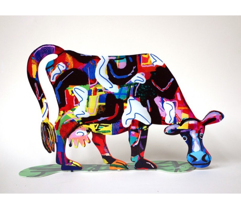 David Gerstein Free Standing Double Sided Steel Sculpture - Lola Cow