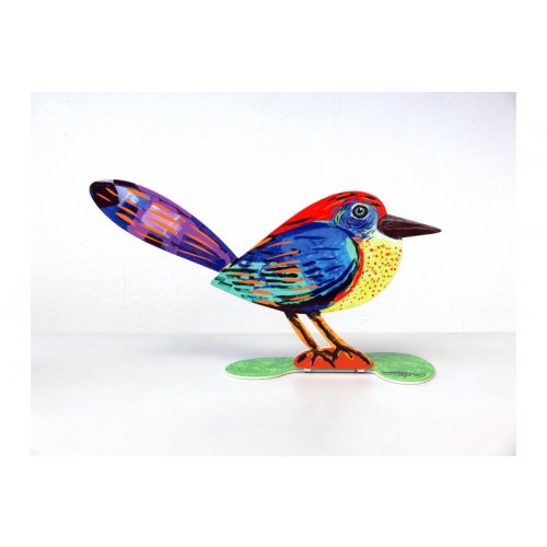 David Gerstein Free Standing Double Sided Steel Sculpture - Musical Bird