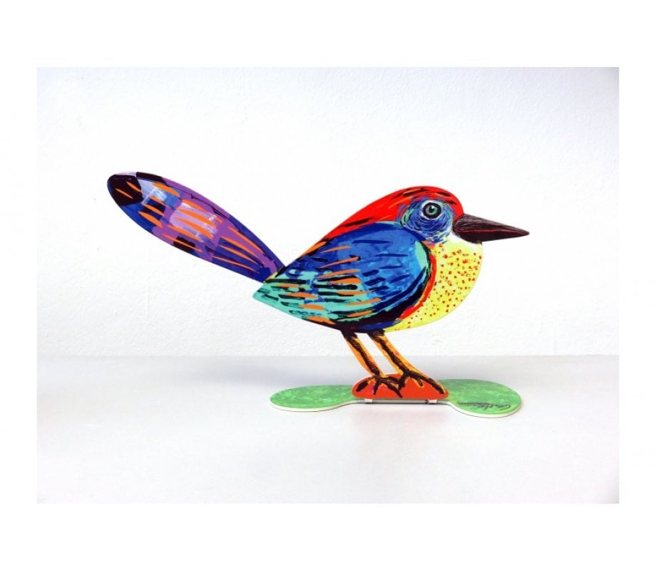 David Gerstein Free Standing Double Sided Steel Sculpture - Musical Bird