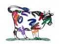 David Gerstein Free Standing Double Sided Steel Sculpture - Nava Cow