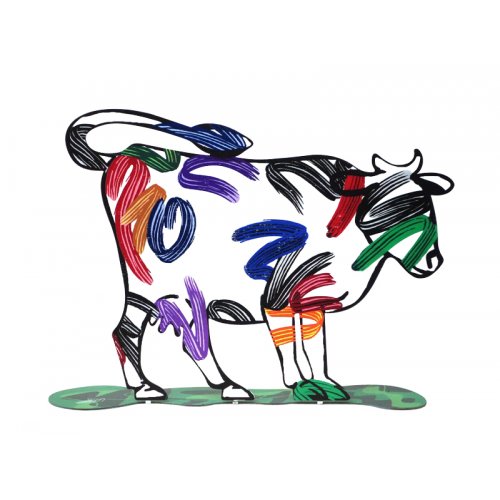 David Gerstein Free Standing Double Sided Steel Sculpture - Nava Cow