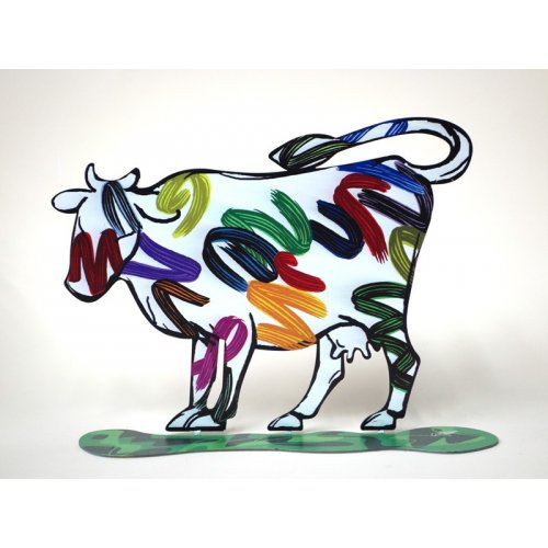 David Gerstein Free Standing Double Sided Steel Sculpture - Nava Cow