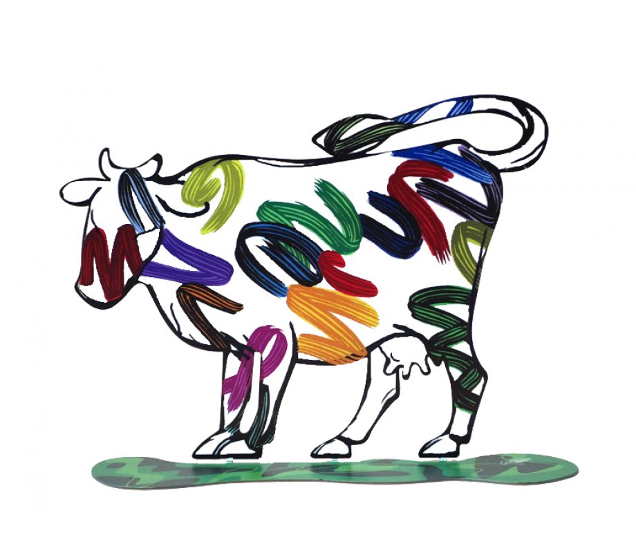 David Gerstein Free Standing Double Sided Steel Sculpture - Nava Cow