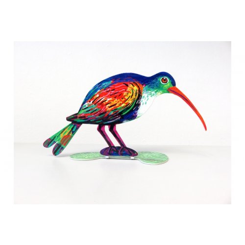 David Gerstein Free Standing Double Sided Steel Sculpture - Shy Bird