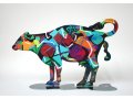 David Gerstein Free Standing Double Sided Steel Sculpture - Tikva Cow