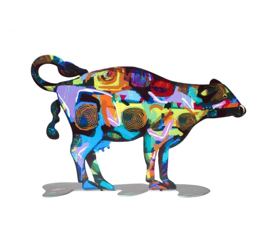 David Gerstein Free Standing Double Sided Steel Sculpture - Tikva Cow