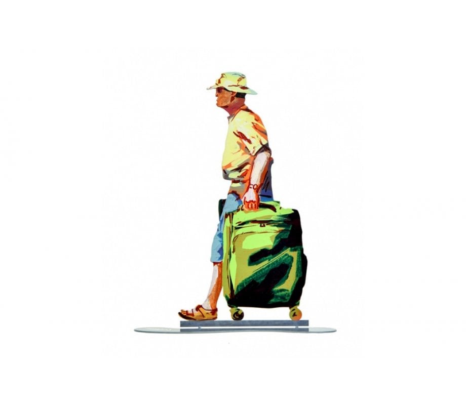 David Gerstein Free Standing Double Sided Urban Sculpture - The Tourist