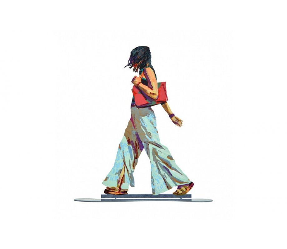 David Gerstein, Free Standing Two Sided Urban Moment Sculpture - Elegant Walker