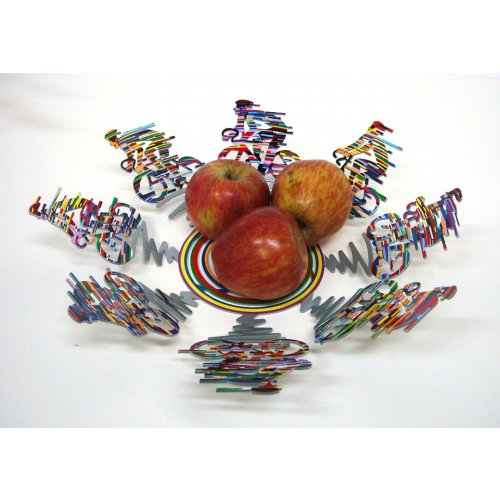 David Gerstein Laser Cut Fruit Bowl or Wall Decoration - Cyclists